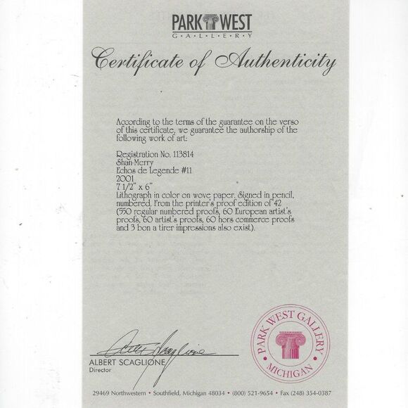 "Echos de Legende #11" by Shan-Merry Lithograph - Picture 6 of 7